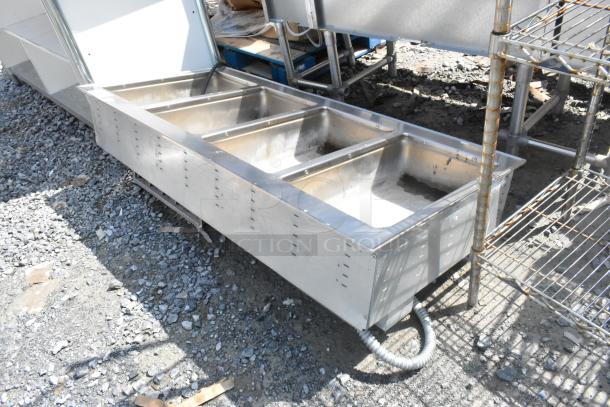 Vollrath 36406 stainless steel 4-bay drop-in steam table, 100-120V, 1 phase, used condition, ideal for commercial kitchens.