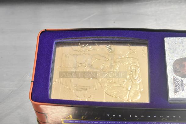Brickyard 400 Inaugural Race 1994 figurine, in original box, features embossed design. Commemorative item, excellent condition.
