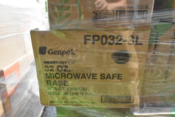 Genpak Smart-Set Pro 32 oz. microwave-safe bases, new, scratch and dent, 300 per case, made in the USA.