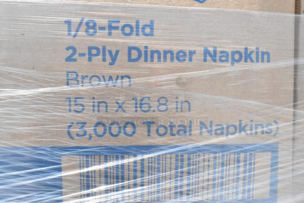 24-pack of new Dixie 1/8-Fold 2-Ply Dinner Napkins, 15x16.8 inches, brown, 3000 total napkins, scratch and dent condition.