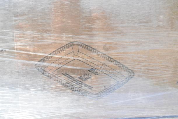 16 new boxes of 46120F300NPLS Pulp Plus 20 oz containers, medium rectangle, scratch and dent, wrapped in plastic film.