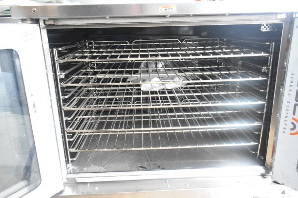 Southbend PCG50S/SD stainless steel convection oven, 5 metal racks, view-through doors, thermostatic controls, 50,000 BTU.