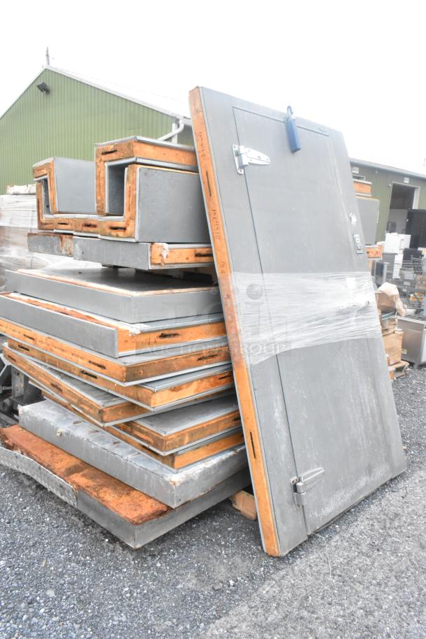 8'x8'x7' Norlake self-contained walk-in freezer with floor, includes panels, door, Copeland compressor, and condenser.