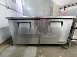True 60" Worktop Table & Refrigerator w/ (2) Sections, 115v