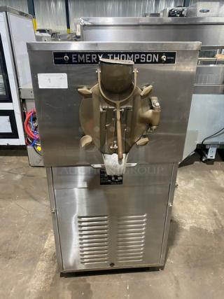 Emery Thompson Commercial Stainless Steel Electric Powered Floor Mounted Ice Cream/Frozen Yogurt Batch Freezer Machine! Model: 20NW SN: 29377! 220V 3 Phase! - Item #1193915