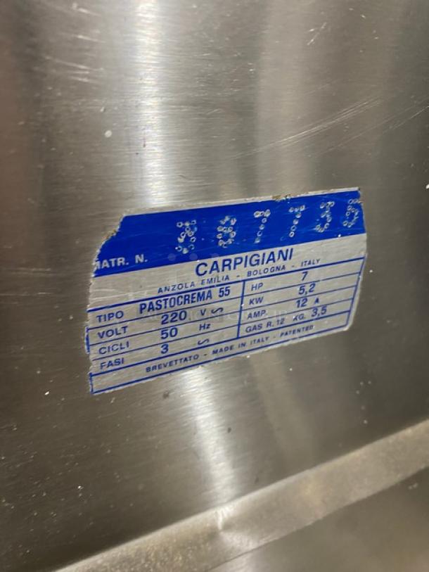 Carpigiani Commercial Stainless Steel Electric Powered Cream Cooker/Pasteurizer! Model: PASTOCREMA55 SN: 387735! 220V 3 Phase! On Casters! - Image 6 of 11