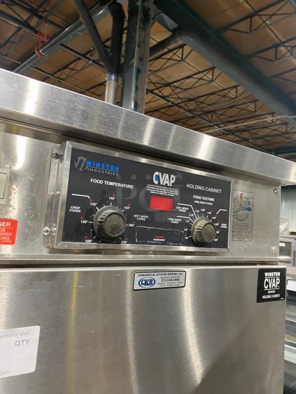 Winston Industries Cvap-4000A Series Commercial Stainless Steel Electric Powered Half Door Single Section Heated Holding Cabinet! With Pass-Through Doors! With Built In Pan Holding Racks! Model: HA4522GE SN: 20010705-086! 120V 1 Phase! On Casters! - Image 7 of 9