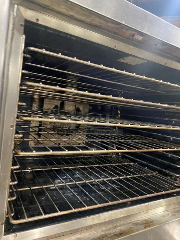Vulcan Commercial Stainless Steel Natural Gas Powered Double Stacked Convection Oven! Energy Star Certified! With Wired Oven Racks! Model: VC4GD-10 SN: 54-1040306! On Casters! 2X Your Bid Makes One Unit! - Image 6 of 11