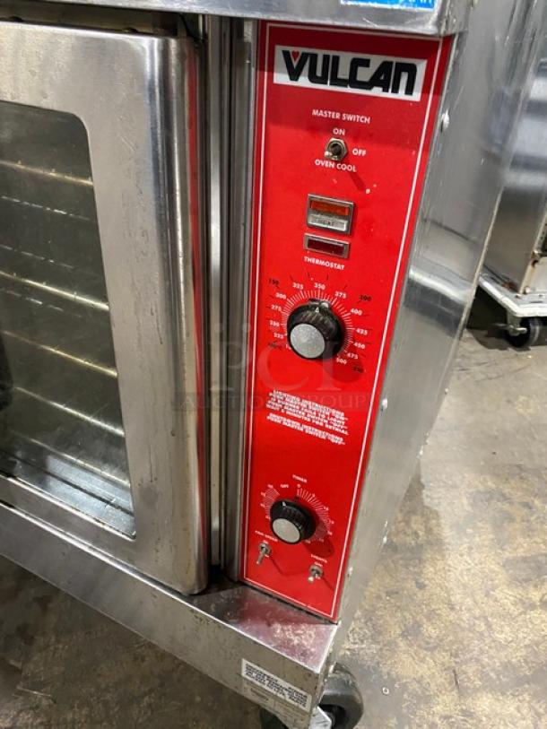 Vulcan Commercial Stainless Steel Natural Gas Powered Double Stacked Convection Oven! Energy Star Certified! With Wired Oven Racks! Model: VC4GD-10 SN: 54-1040306! On Casters! 2X Your Bid Makes One Unit! - Image 8 of 11