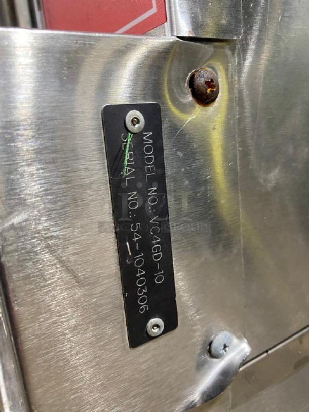 Vulcan Commercial Stainless Steel Natural Gas Powered Double Stacked Convection Oven! Energy Star Certified! With Wired Oven Racks! Model: VC4GD-10 SN: 54-1040306! On Casters! 2X Your Bid Makes One Unit! - Image 9 of 11