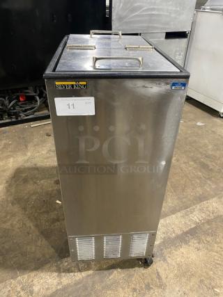Silver King Commercial Stainless Steel Mobile Ice Cream/Frozen Yogurt Dipping Cabinet! With Dual Flip-Top Lid! On Casters! - Item #1193942