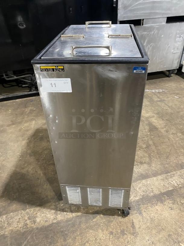 Silver King Commercial Stainless Steel Mobile Ice Cream/Frozen Yogurt Dipping Cabinet! With Dual Flip-Top Lid! On Casters! - Image 3 of 8