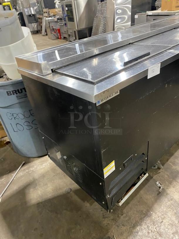 Beverage-Air Commercial Black Powder Coated 80" Deep Well Bottle Cooler! With Stainless Steel Interior & Triple Slide-Back Top Lids! With Poly Coated Wire Racks! Model: DW79HC-B SN: 13007656! 115V 1 Phase! - Image 2 of 8