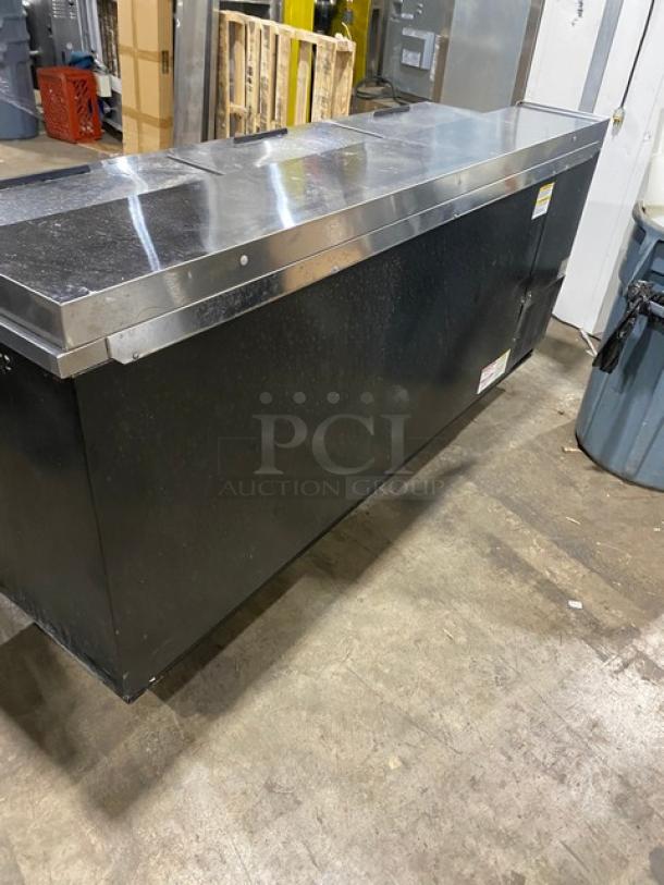 Beverage-Air Commercial Black Powder Coated 80" Deep Well Bottle Cooler! With Stainless Steel Interior & Triple Slide-Back Top Lids! With Poly Coated Wire Racks! Model: DW79HC-B SN: 13007656! 115V 1 Phase! - Image 3 of 8
