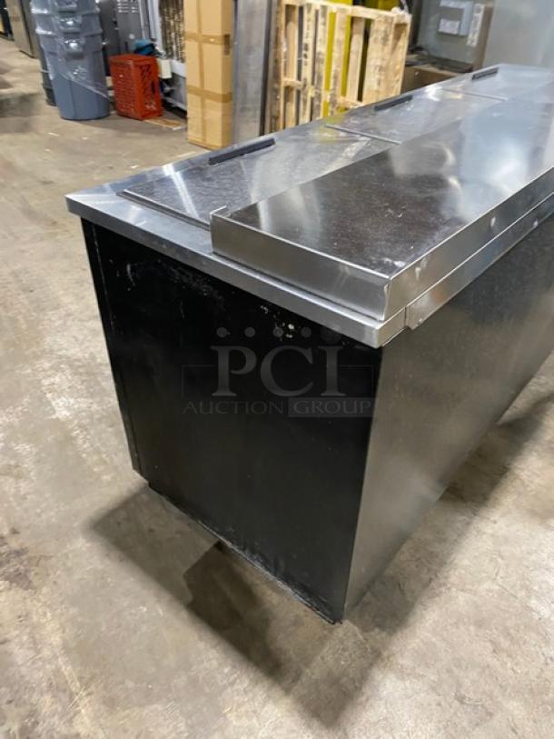 Beverage-Air Commercial Black Powder Coated 80" Deep Well Bottle Cooler! With Stainless Steel Interior & Triple Slide-Back Top Lids! With Poly Coated Wire Racks! Model: DW79HC-B SN: 13007656! 115V 1 Phase! - Image 4 of 8
