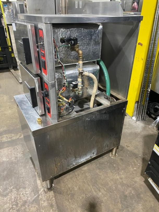 Vulcan Commercial Stainless Steel Liquid Propane Powered Dual Compartment Convection Steamer Cabinet! Model: C24GA6 SN: 46-3009346! 120V 1 Phase! On Legs! - Image 4 of 10