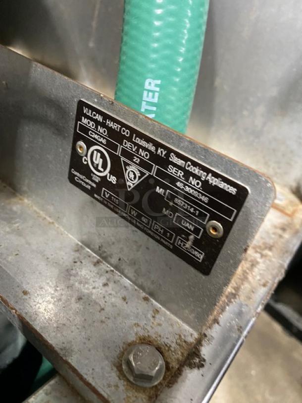 Vulcan Commercial Stainless Steel Liquid Propane Powered Dual Compartment Convection Steamer Cabinet! Model: C24GA6 SN: 46-3009346! 120V 1 Phase! On Legs! - Image 8 of 10
