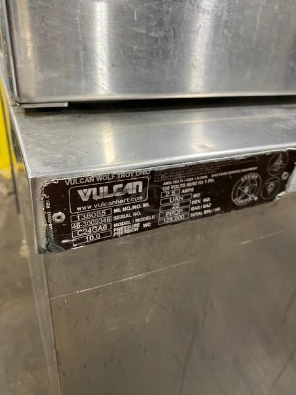 Vulcan Commercial Stainless Steel Liquid Propane Powered Dual Compartment Convection Steamer Cabinet! Model: C24GA6 SN: 46-3009346! 120V 1 Phase! On Legs! - Image 9 of 10