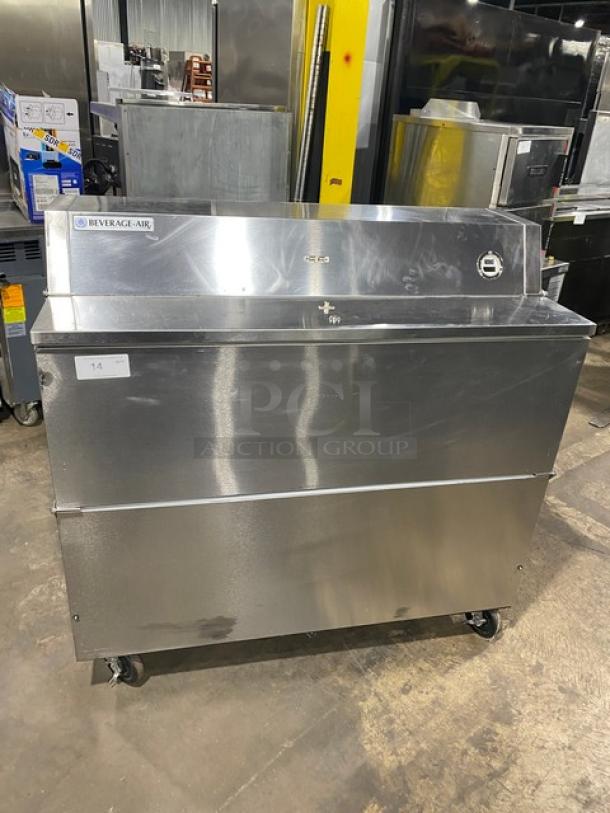 Beverage-Air Commercial Stainless Steel 2-Sided Milk Cooler! With Poly Coated Wire Rack! Model: STF49-1-S! 115V 1 Phase! On Casters! - Image 1 of 7