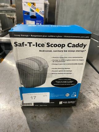 BRAND NEW! San Jamar Commercial Blue Sanitary Saf-T-Ice Scoop Storage Container/Caddy! Model: S12000! - Item #1193951