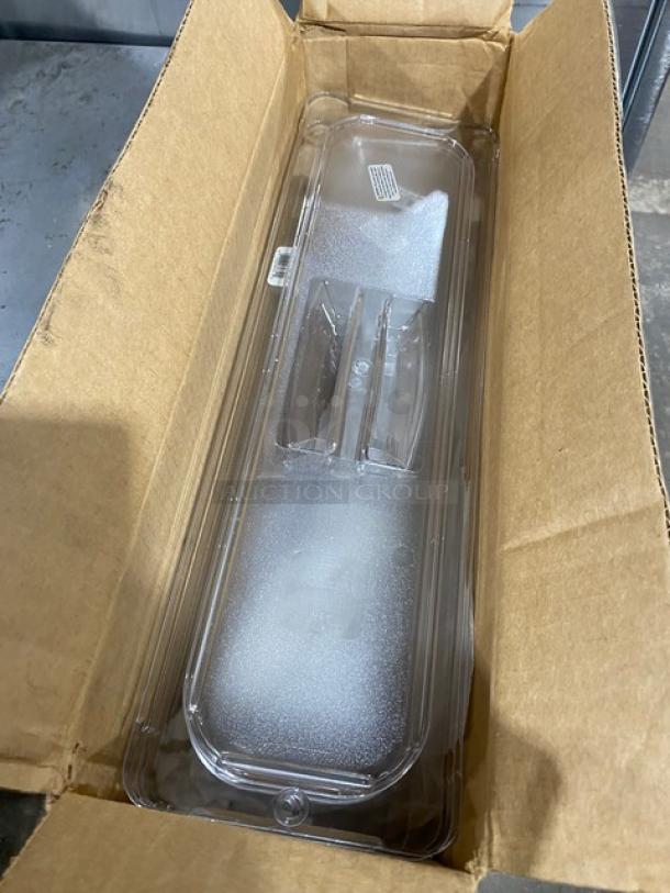 BRAND NEW! Carlisle Commercial Clear Polycarbonate 1/2-Size Long Universal Food Pan Covers! With Top Handle! 6 Per Case! Model: 10250U07! ALL ONE MONEY! - Image 3 of 7
