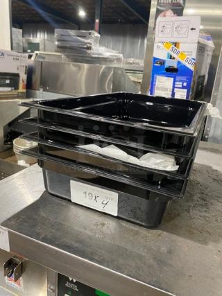 NEW! OUT OF THE BOX! Carlisle Commercial Black Full-Size Food Pan! Model: 10201B PC! 4X Your Bid!