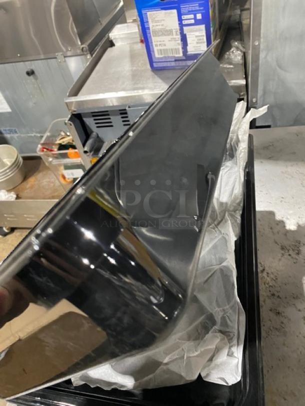 NEW Carlisle 10201B PC black full-size food pan, pristine condition, commercial-grade, shiny surface.
