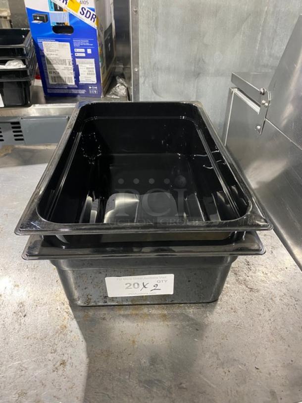 NEW! OUT OF THE BOX! Carlisle Commercial Black Full-Size Food Pan! Model: 10202B PC! 2X Your Bid! - Image 1 of 6