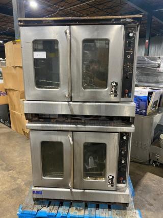 Montague Commercial Stainless Steel Natural Gas Powered Double Stacked Convection Oven! With Wired Oven Racks! With Casters! 2X Your Bid Makes One Unit! - Item #1193957