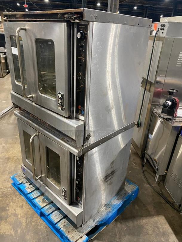 Montague Commercial Stainless Steel Natural Gas Powered Double Stacked Convection Oven! With Wired Oven Racks! With Casters! 2X Your Bid Makes One Unit! - Image 2 of 11