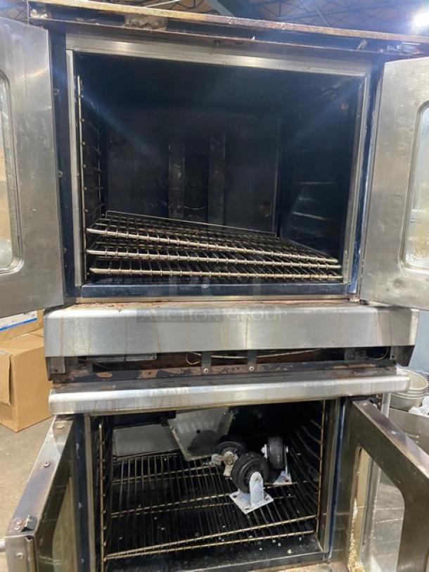 Montague Commercial Stainless Steel Natural Gas Powered Double Stacked Convection Oven! With Wired Oven Racks! With Casters! 2X Your Bid Makes One Unit! - Image 5 of 11