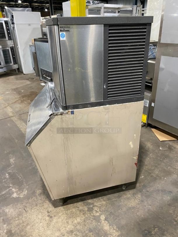 Manitowoc Commercial Stainless Steel Electric Powered Water-Cooled Ice Making Machine Head/Ice Storage Bin Combo! With Lift-Open Door! Model: QY0455W SN: 010666987! 115V 1 Phase! On Legs! - Image 4 of 8