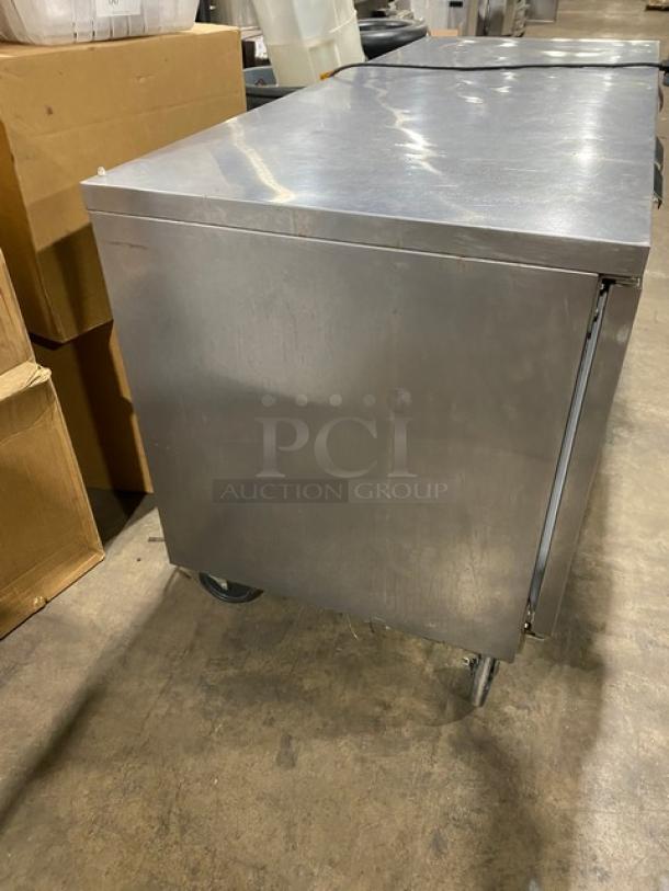 Beverage-Air Commercial Stainless Steel 3 Door 72" Flat-Top Worktop Refrigerator! Model: WTR72AY SN: 10701701! 15V 1 Phase! On Casters! - Image 4 of 10
