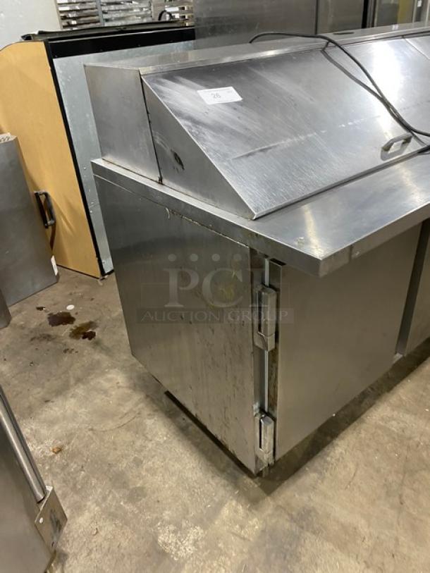 Beverage-Air Commercial Stainless Steel 3 Door Refrigerated Bain Marie Style Mega Top Salad/Sandwich Prep Table! Model: SP72-30M SN: 7600667! 115V 1 Phase! On Casters! - Image 2 of 9
