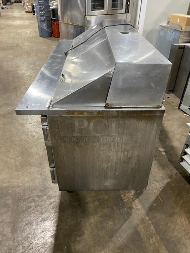 Beverage-Air Commercial Stainless Steel 3 Door Refrigerated Bain Marie Style Mega Top Salad/Sandwich Prep Table! Model: SP72-30M SN: 7600667! 115V 1 Phase! On Casters! - Image 3 of 9