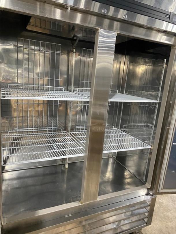 Master-Bilt Fusion Series Commercial Stainless Steel Solid 2 Door Reach-In Refrigerator! Energy Star Certified! With Poly Coated Wire Racks! On Casters! - Image 5 of 8