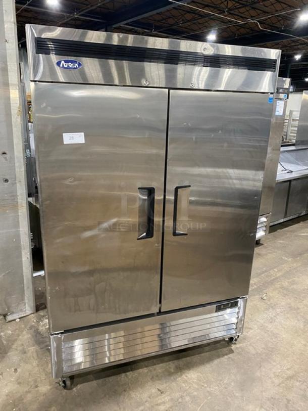 Atosa B-Series Commercial Stainless Steel Solid 2 Door Vertical Reach-In Freezer! Energy Star Certified! With Poly Coated Wire Racks! Model: MBF8503GR SN: MBF8503GRAUS100317122200C40007! 115V 1 Phase! On Casters! - Image 1 of 8
