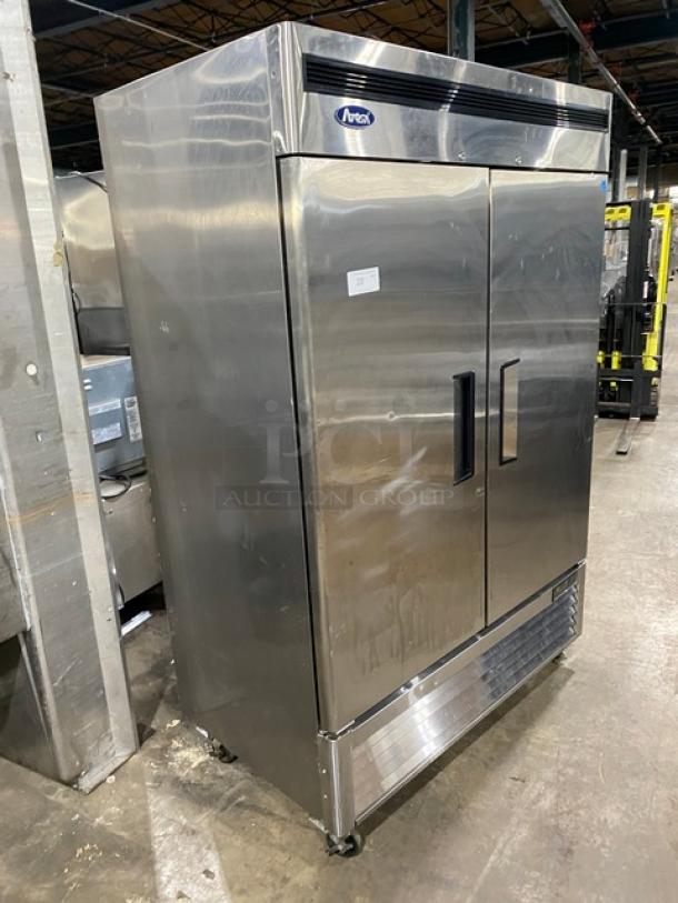 Atosa B-Series Commercial Stainless Steel Solid 2 Door Vertical Reach-In Freezer! Energy Star Certified! With Poly Coated Wire Racks! Model: MBF8503GR SN: MBF8503GRAUS100317122200C40007! 115V 1 Phase! On Casters! - Image 2 of 8