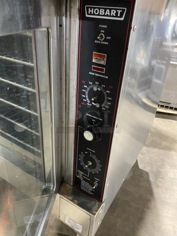Hobart Commercial Stainless Steel Natural Gas Powered Double Stacked Convection Oven! With Thermostatic Controls! With Wired Oven Racks! Model: HGC5-16 SN: 481397392CAA+/481397393CAA+! On Legs! 2X Your Bid Makes One Unit! - Image 8 of 12