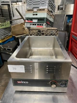 Winco Commercial Stainless Steel Electric Powered Countertop Single Well Food Cooker/Warmer! Model: FW-S600 SN: FWS60010013001! 120V! On Legs!