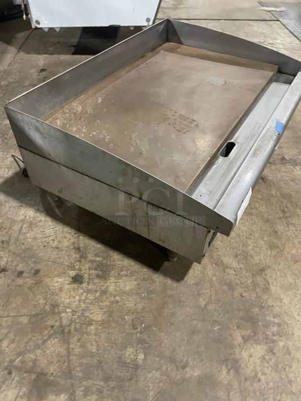 Elmer Schultz Commercial Stainless Steel Electric Powered Countertop Flat Griddle! With Thermostatic Controls! With Back & Side Splash! On Legs! - Image 2 of 7