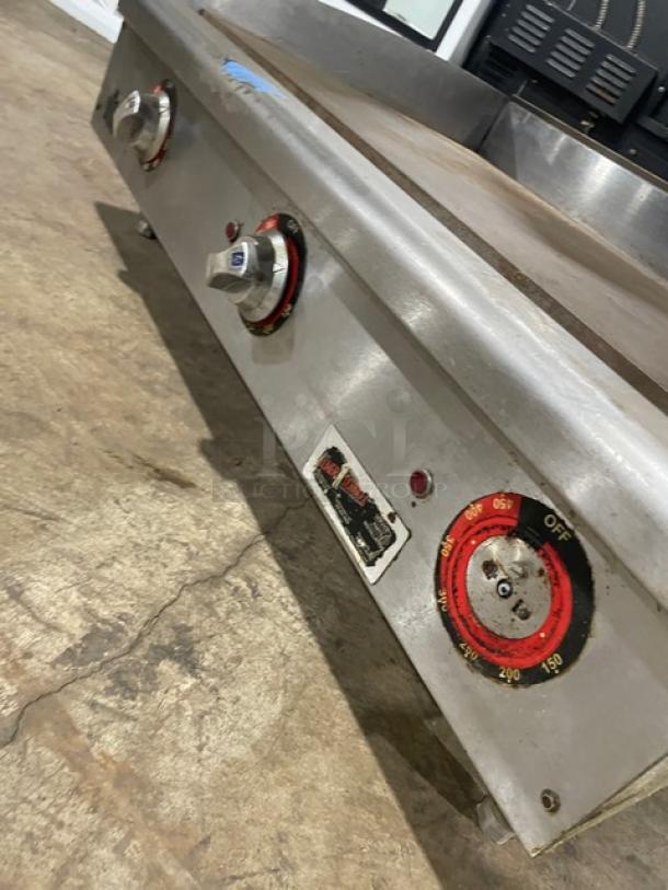 Elmer Schultz Commercial Stainless Steel Electric Powered Countertop Flat Griddle! With Thermostatic Controls! With Back & Side Splash! On Legs! - Image 6 of 7