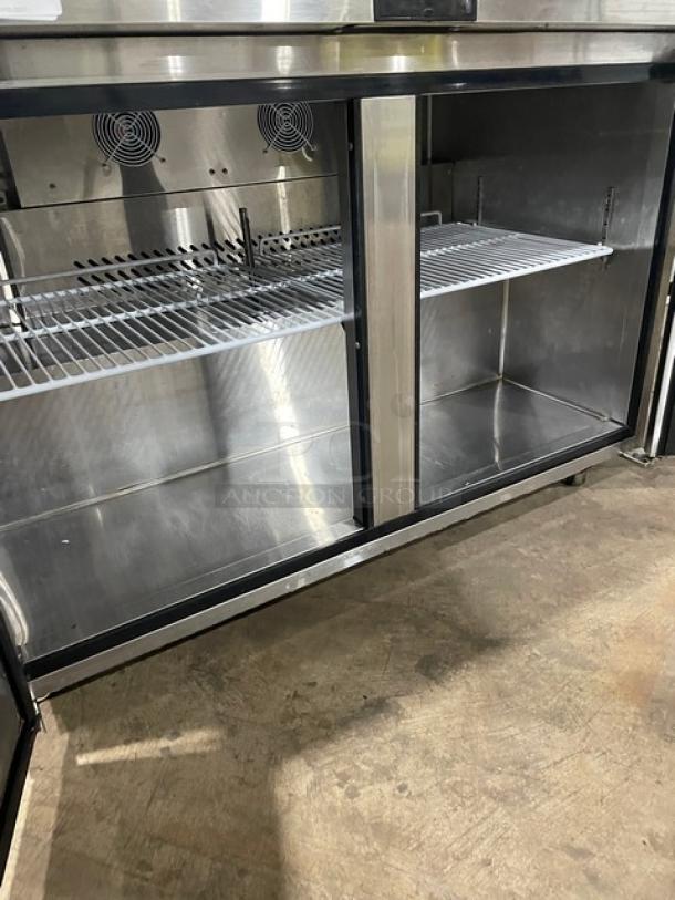Atosa! 2021! Late Model! Commercial Stainless Steel 2 Door Undercounter Worktop Refrigerator! Energy Star Certified! With Poly Coated Wire Racks! Model: MGF8402GR SN: MGF8402GRAUS1T0321043000C40030! 115V 1 Phase! On Casters! - Image 5 of 7
