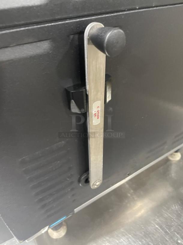 TurboChef! 2021! Late Model! Chipotle Style Commercial Black Electric Powered Countertop Cook Press Edition Ventless Rapid Cook Turbo Oven! With Crank Bar! Model: NGO SN: NGOTD43912! 208/240V 1 Phase! On Legs! - Image 8 of 9
