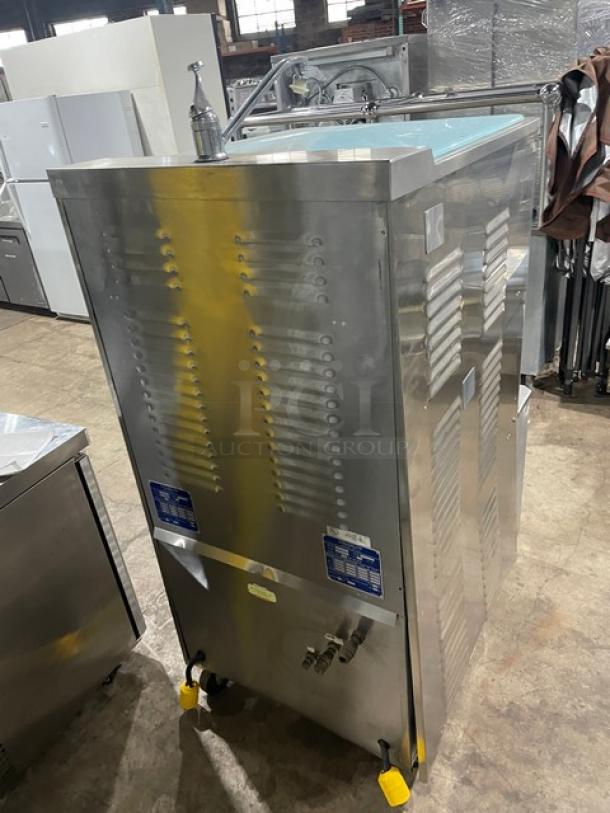 Nice! ColdElite Commercial Stainless Steel Electric Powered Dual Flavor & Twist Soft Serve Ice Cream/Frozen Yogurt Machine! Model: UF820-2 SN: 225881! 208V 3 Phase! On Casters! - Image 3 of 11