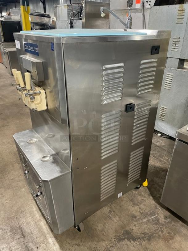 Nice! ColdElite Commercial Stainless Steel Electric Powered Dual Flavor & Twist Soft Serve Ice Cream/Frozen Yogurt Machine! Model: UF820-2 SN: 225881! 208V 3 Phase! On Casters! - Image 4 of 11