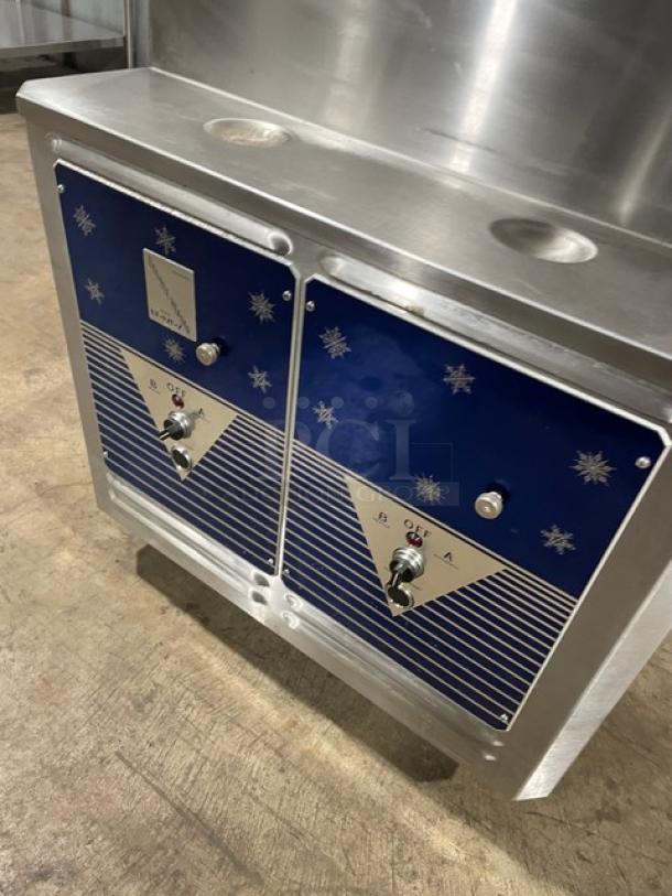 Nice! ColdElite Commercial Stainless Steel Electric Powered Dual Flavor & Twist Soft Serve Ice Cream/Frozen Yogurt Machine! Model: UF820-2 SN: 225881! 208V 3 Phase! On Casters! - Image 6 of 11