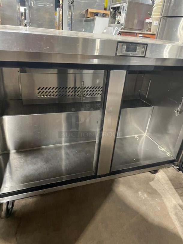Bison Commercial Stainless Steel 2 Door Undercounter Worktop Refrigerator! Model: BUR-48 SN: BUR-4800318102600K80028! 115V 1 Phase! On Casters! - Image 5 of 7