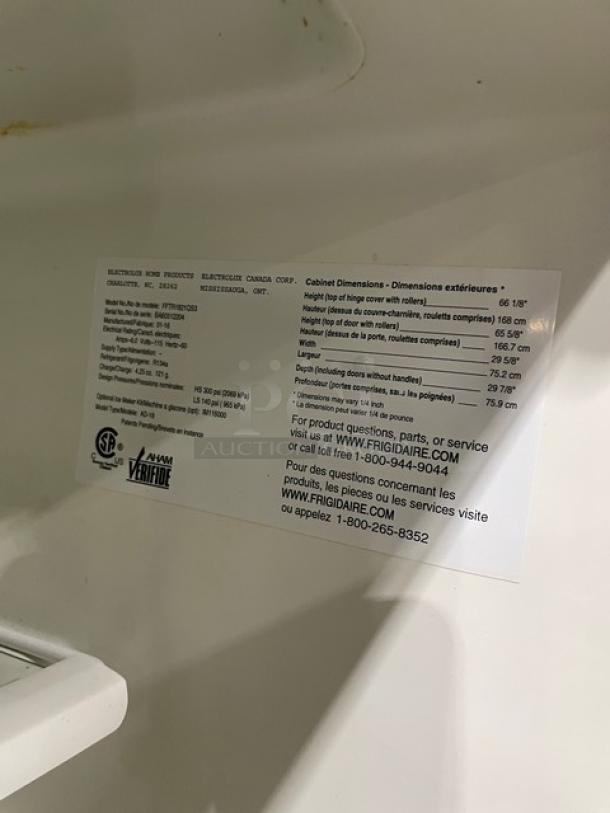 Frigidaire Commercial Stainless Steel Dual Section Reach-In Refrigerator/Freezer Combo! With Clear Drawers & Adjustable Shelves! Model: FFTR1821QS3 SN: BA60512204! 115V 1 Phase! - Image 8 of 10