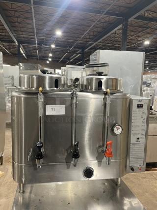 Curtis Commercial Stainless Steel Electric Powered Countertop Twin Automatic 3 Gal. Coffee Urn! With Hot Water Dispenser! Model: RU-300! On Legs! - Item #1194902
